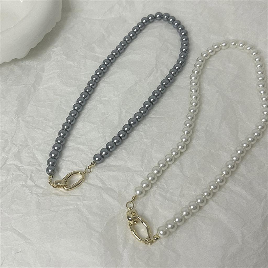 Tooxika Французское ретро легкая роскошь нишевое серое жемчужное ожерелье простое личностное джемперная цепочка женская