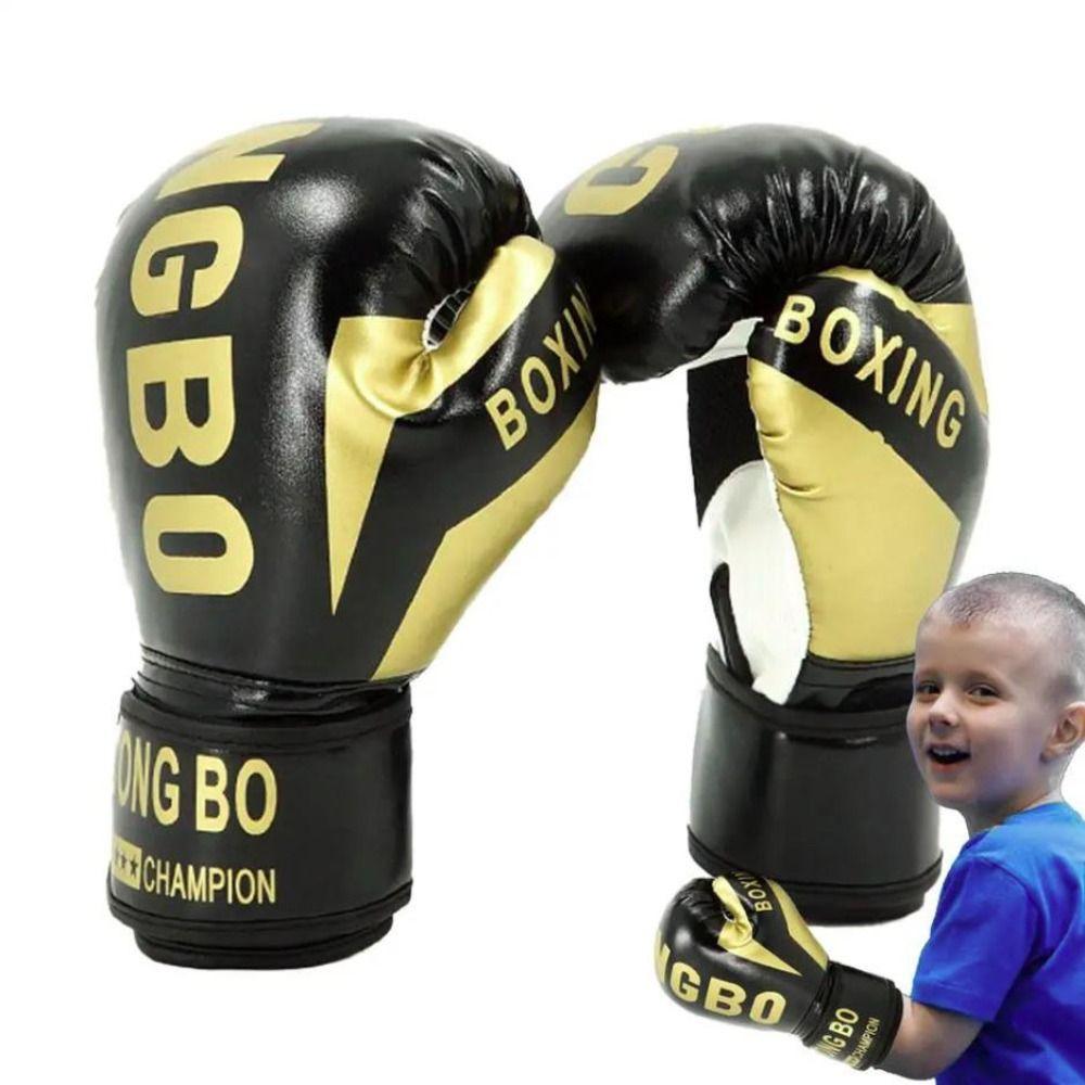 Sponge Padding Leather Boxing Gloves PU Leather Kickboxing Protective Gloves  Children