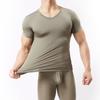 Summer Men Top Ultrathin Sweat Absorption Quick-drying Short Sleeves Round Neck Slim Fit Solid Color Breathable Elastic Casual Pullover Daily T-shirt