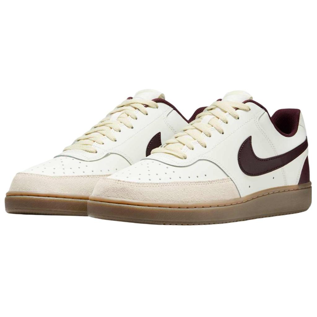 Nike Court Vision Low Sail Burgundy Crush Мужские кроссовки Кремовый Светло-Хаки Gum-Темно-Коричневый HV2530-101