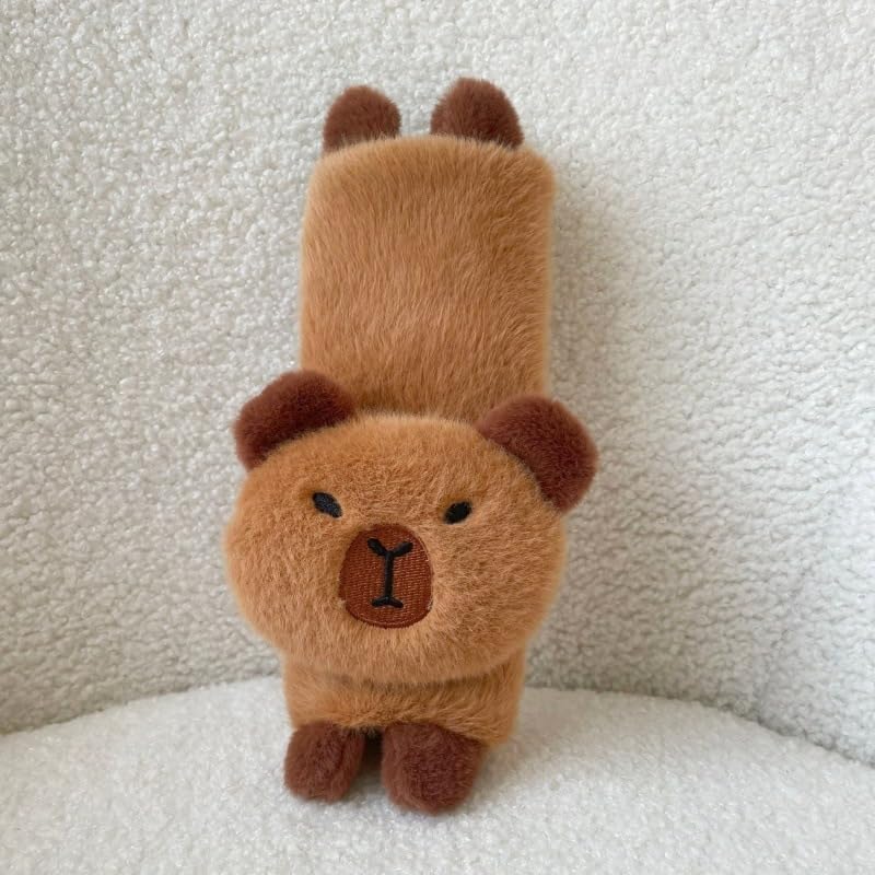 2PCS Seat Belt Cover Cute Plush Capybara Safety Seatbelt Shoulder Cover Car Seats Accessories (2*Seat Belt Covers)