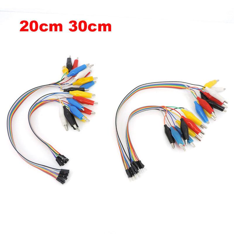 10 шт./лот, 20 см 30 см, зажим «крокодил» для перемычки, 10-контактный зажим «мама-крокодил» на 10-контактный гнездовой тестовый кабель для Arduino Raspberry