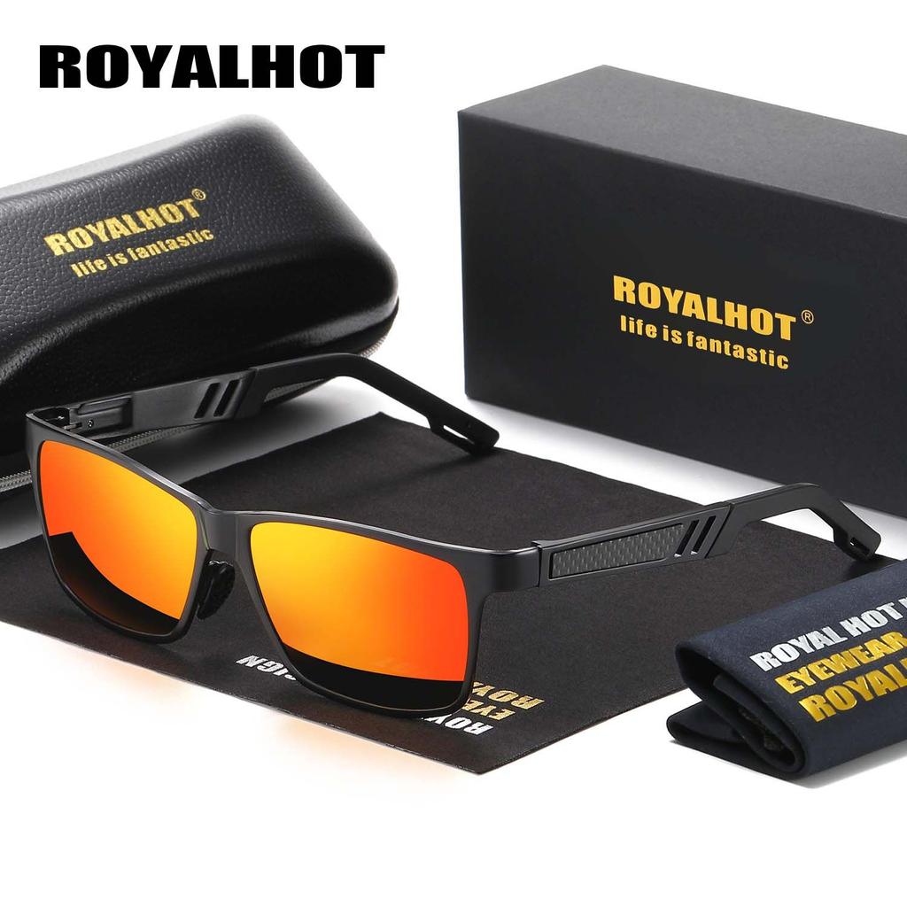 Royalhot Мужские и женские поляризационные солнцезащитные очки в алюминиевой магниевой оправе, солнцезащитные очки для вождения, очки Óculos Masculino Male