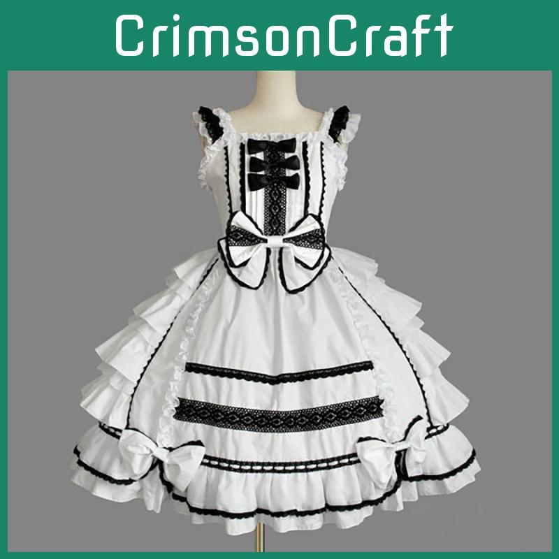Love Angel Cosplay Costume Chiffon Dress Lolita Gothic Princess Outfit Maid