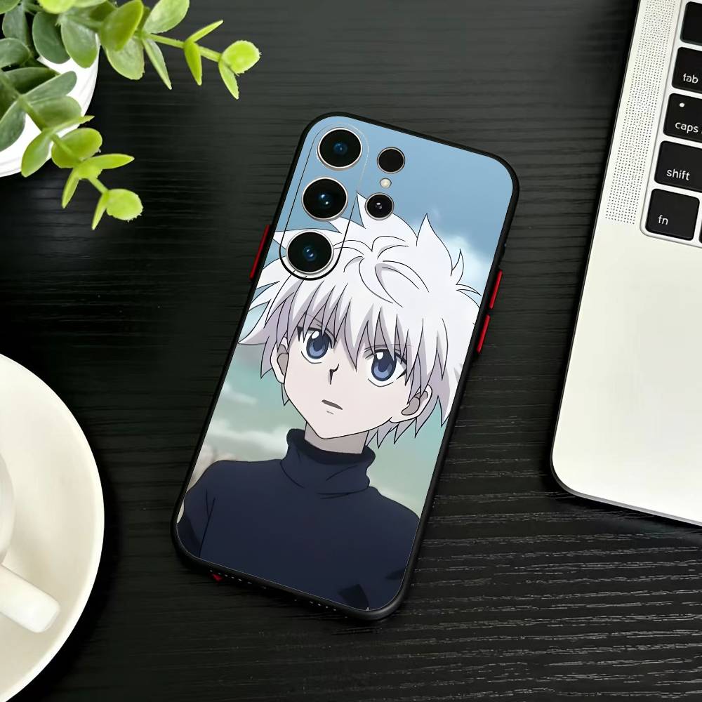 W-Киллуа Зольдик H-Охотник х Охотник Чехол для телефона для Samsung S26,S25,S24,S23,S22,S21,S20,Ultra,Plus,FE Черный Мягкий чехол