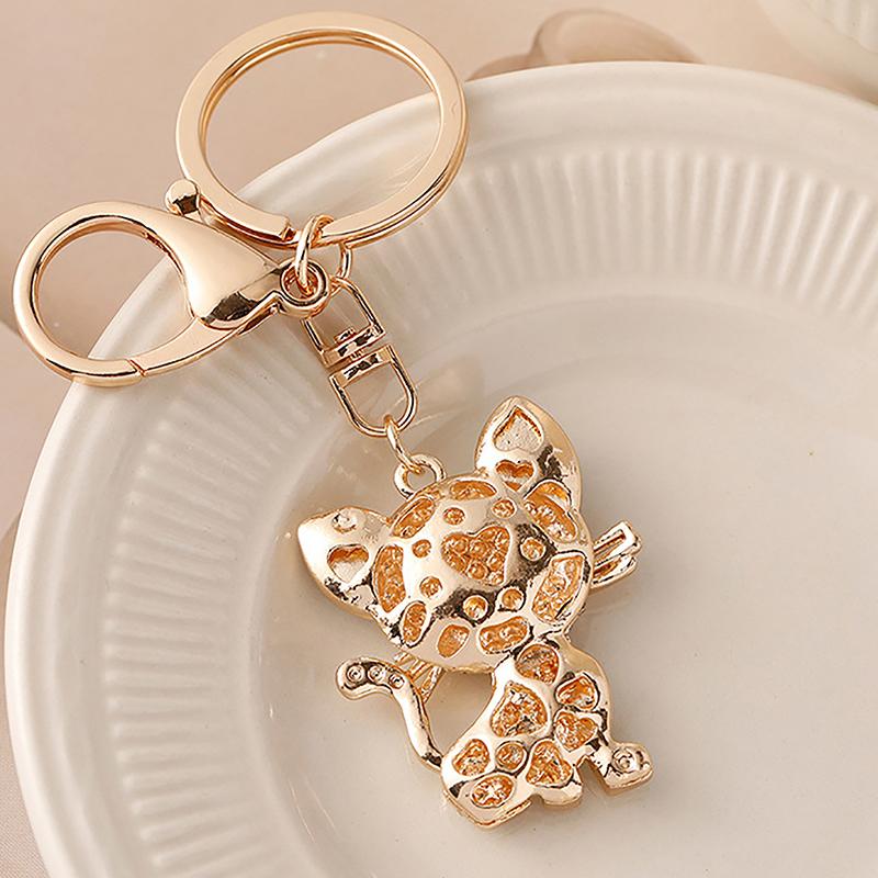 Брелок-подвеска в виде мультяшного животного-кошки с металлическим кольцом для женских сумок и автомобильных ключей, подарок на день рождения