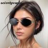 Rimless Small Polygon Sunglasses Women Luxury Brand Trendy Frameless Hexagon Sunglass For Ladies Fashion Metal Frame Shades