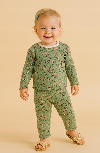 Cotton Pajamas 86 Girls' Pajamas for Nursery Smooth Rose Mint