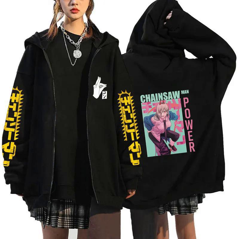 Anime Chainsaw Man Zip Hoodies Sweatshirts