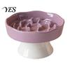 High Base Pet Bowl Raised Slow Feeder Bowl, Ceramic Down Eating Food Vomiting Prevention Anti Dish for Small Medium Dogs & Cats Cat