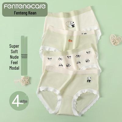 Fenteng Ke'an Женское мультяшное модальное нижнее белье с пандой, 4 штуки