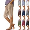 Женские однотонные повседневные брюки с высокой талией, спортивные брюки, шорты 1/2