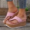 2024 Women's Slippers Summer Flip Flops Female Wedge Platform Sandals Ladies Non-slip Thick Bottom Casual Black Pink Large Size Shoes