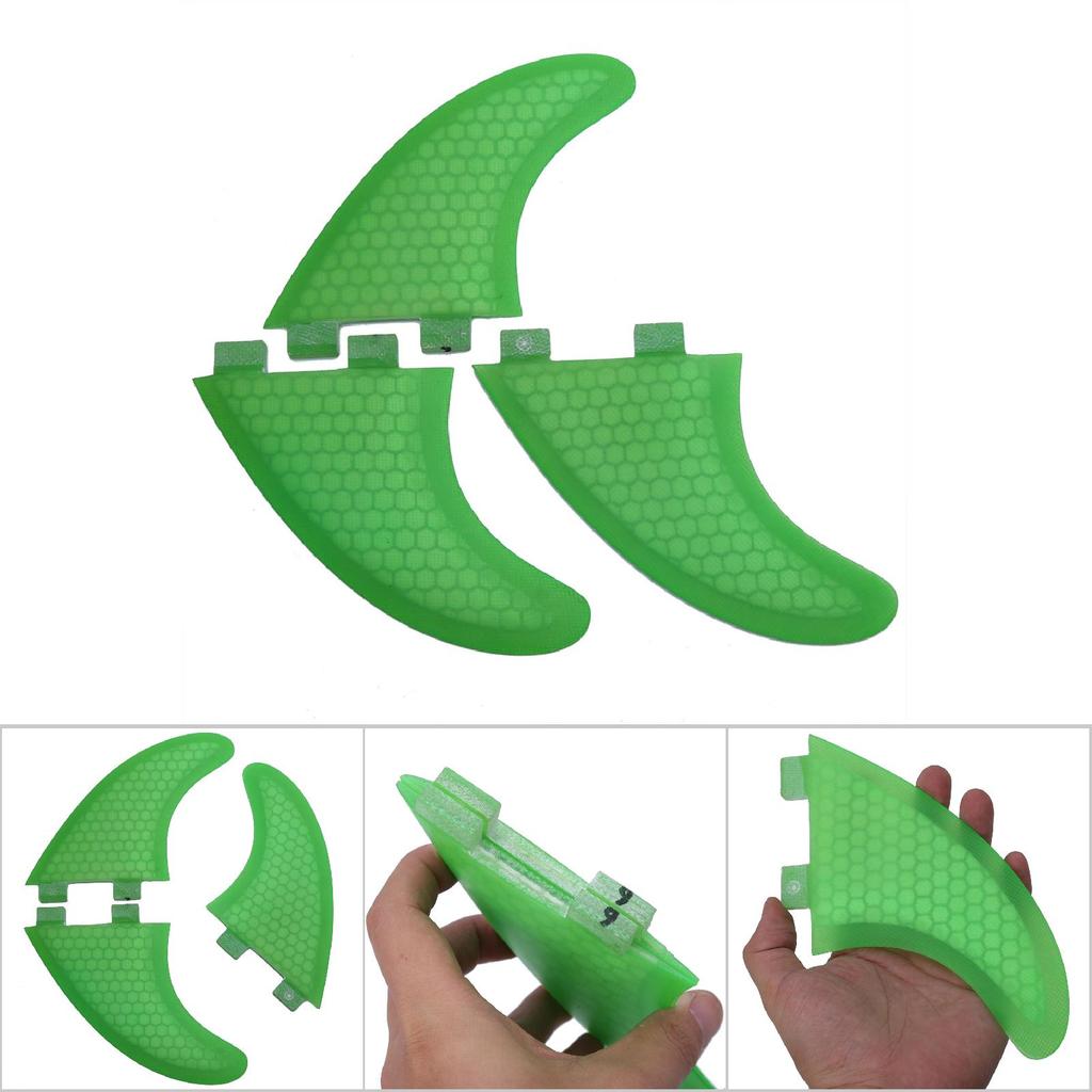 Green FCS Surfboard Fin Thruster Fins Surfing (G7)