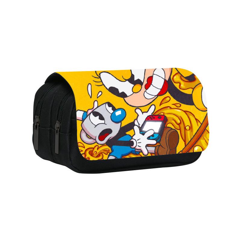Cuphead Themed Travel Pencil Bag With Durable Polyester Material For Teens And Kids