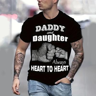 Мужская футболка ''DADDY'' с графическим принтом и коротким рукавом, удобные футболки с надписью «DADDY» на День отца, свободная мужская одежда, летняя верхняя часть