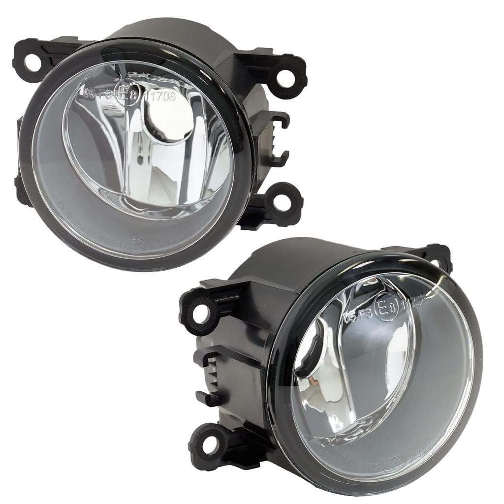 Pikakyu Suzuki Nissan Compatible Glass Lens Fog Lamp Unit Converted To H11 Vehicle Inspection Compatible with E Mark (Clear)
