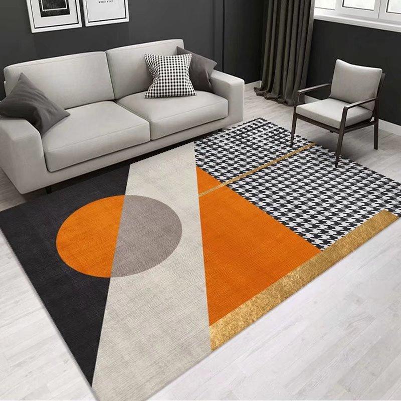 Мягкий оранжевый ковер для гостиной, европейский геометрический ковер для домашнего декора, моющийся коврик для прихожей, большой размер, ковры для спальни 2x3 м