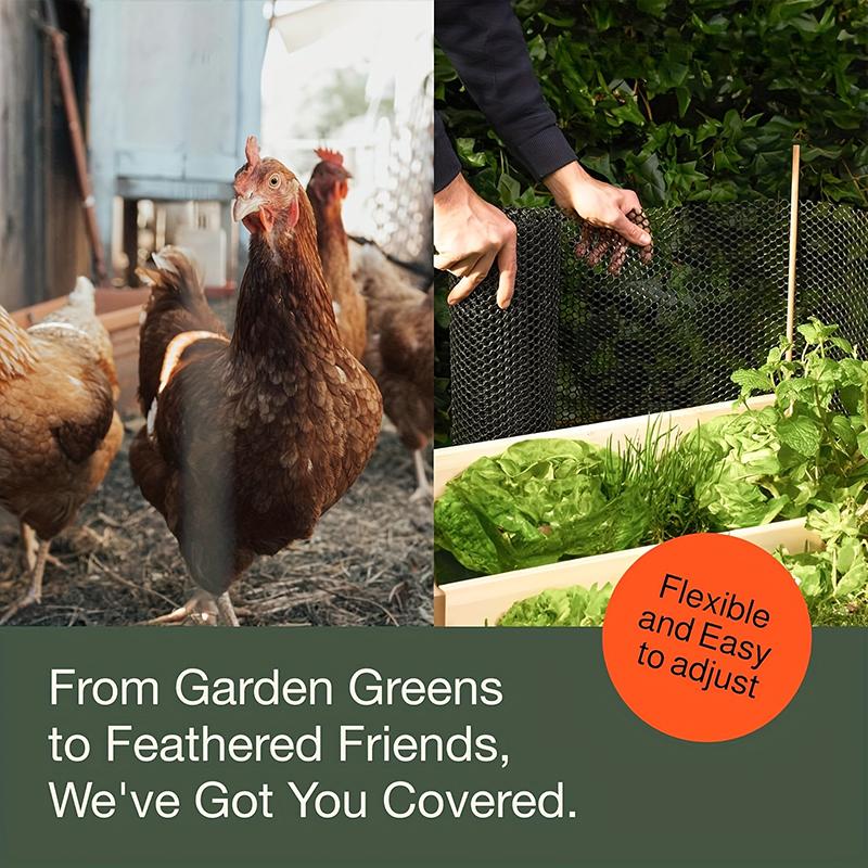 1PC Sleek Fence for Yard Protection Animal Barrier Industrial Black Durable Thickened Mesh Flowers Multiple Sizes Available