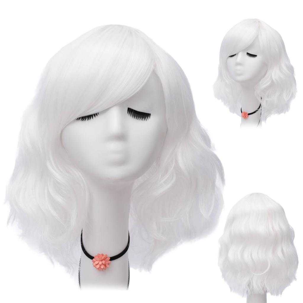 Short Bob Cosplay Wig for Women Synthetic Green Hair New Style Natural Supple Summer Heat Resistant Wig With Side Bangs