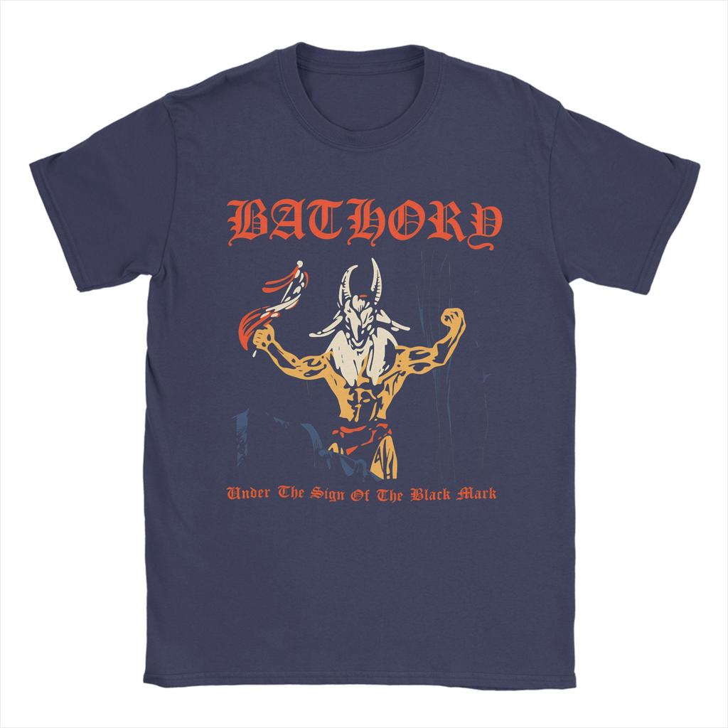 Bathory Black Metal T Shirt Mens 100 Cotton Funny TShirts Crewneck Tees Short Sleeve Clothes Printing