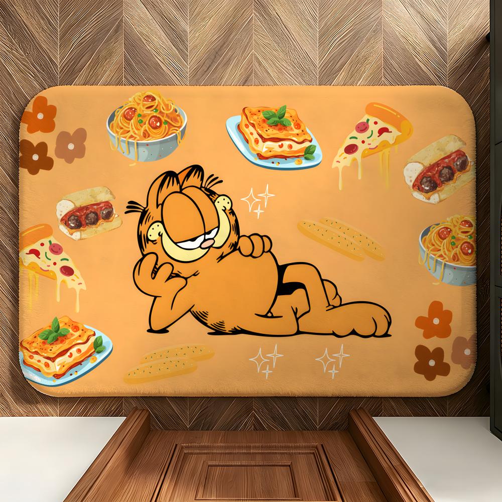 Cartoon G-Garfield Floor Mat Soft Flannel Floor Mat Suitable for Entryways, Living Rooms, Bedrooms, and Bathrooms