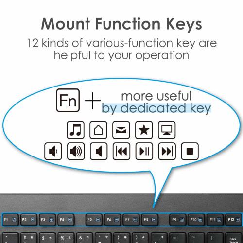 Elecom Клавиатура беспроводная (Приемник включен) Мембранная тонкая компактная клавиатура с мышью черного цвета TK-FDM109MBK