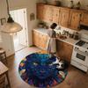 Colorful Glowing Leopard,Round Area Rug,Carpet Rug for Living Room Bedroom Sofa Playroom Decor,Non-slip Floor Mat