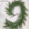 Festive Pine Needle Christmas Wreath: Green Plant Vine Decoration for Wall Hanging