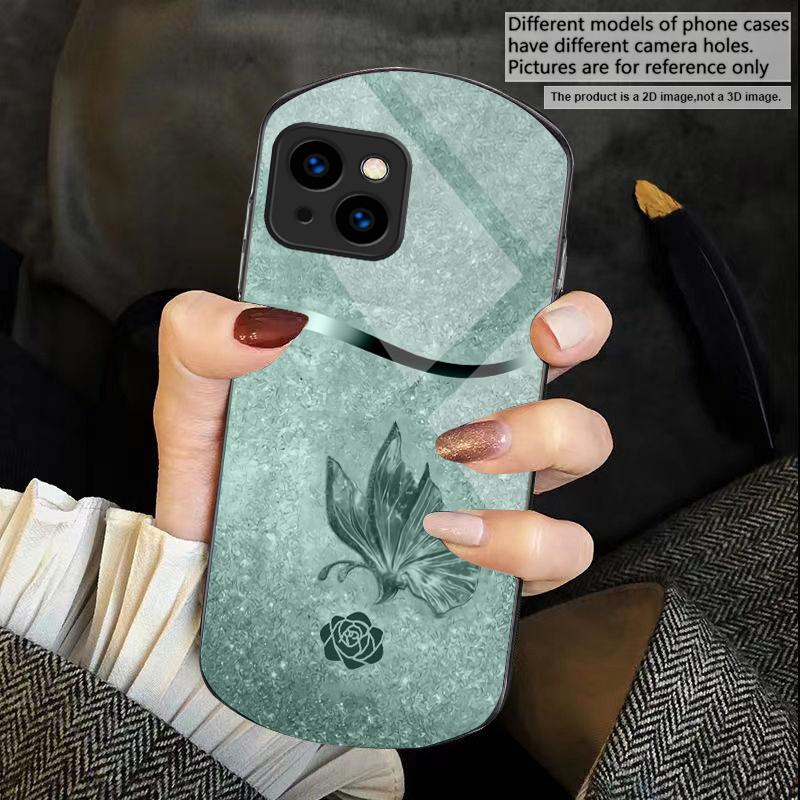 Полный восточной элегантности Для iPhone 17 Air 16 15 14 Pro 13 Plus 12 mini 11 Pro Max XR X 7 8 Эллиптический чехол для телефона из закаленного стекла