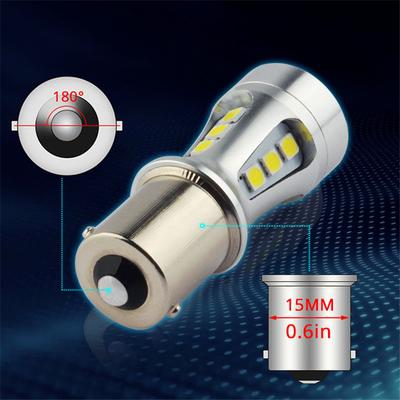 2x1156 LED BA15S P21W S25 18 светодиодов Чипы 3030 6000K Белый ДХО Автомобильные Стоп-сигналы Лампа Заднего Хода