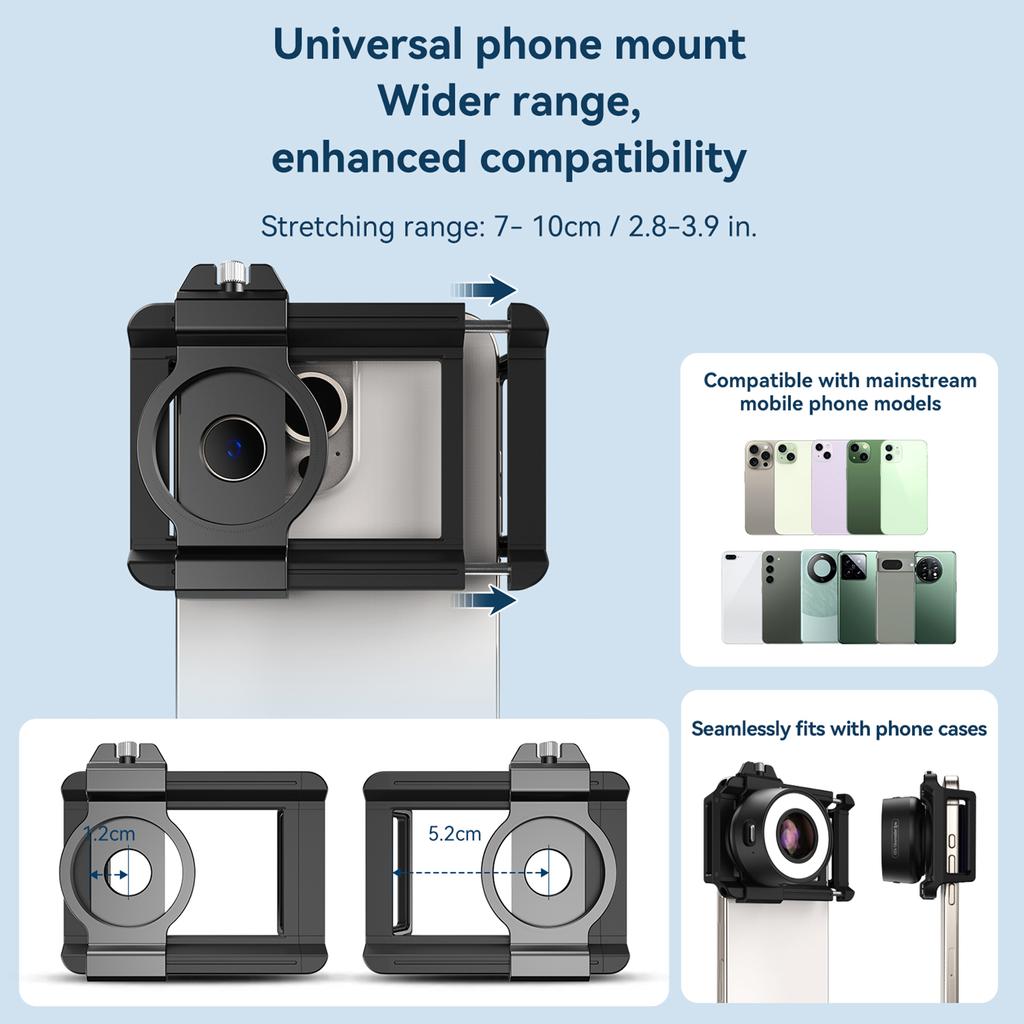 APEXEL APL-MS120 120X Mobile Phone Microscope Lens Observation Lens for Phone with LED Fill Lights