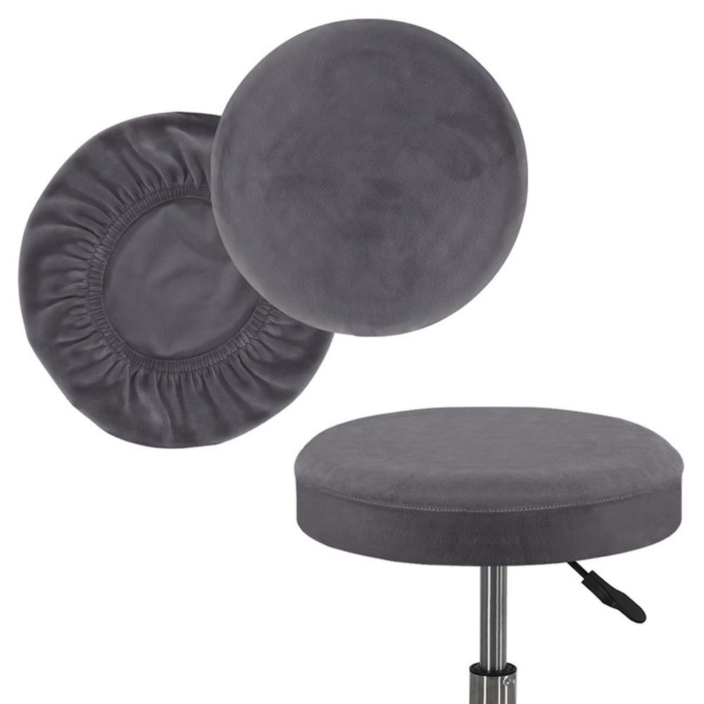 Elastic Bar Round Stool Cover Thickened Seat Chair Slipcover Soft Round Chair Cover