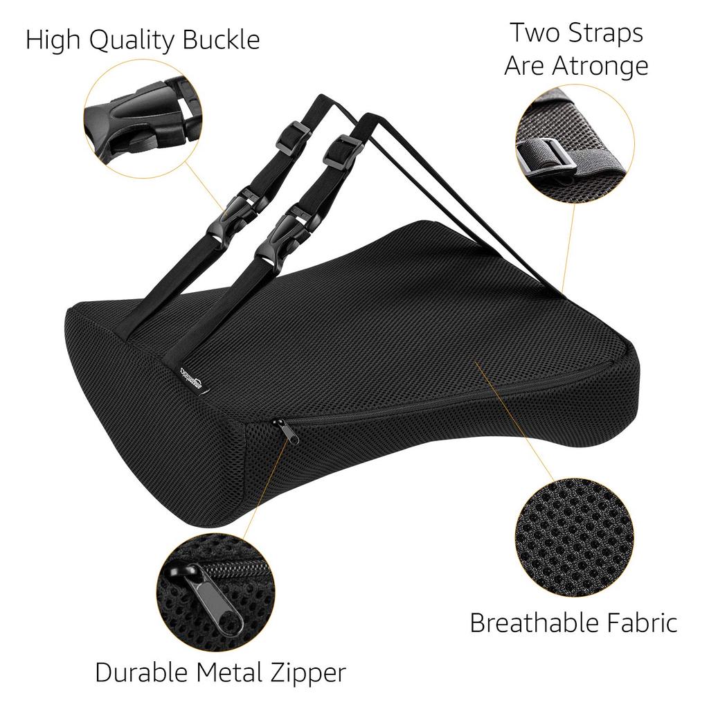 AmazonBasics Прямоугольная подушка для спины Подушка для поддержки спины для офисного кресла Пена с эффектом памяти Черный