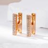 Уникальный дизайн квадратные большие серьги-подвески для женщин микро-восковая инкрустация натуральный циркон цвет розового золота повседневные изящные украшения