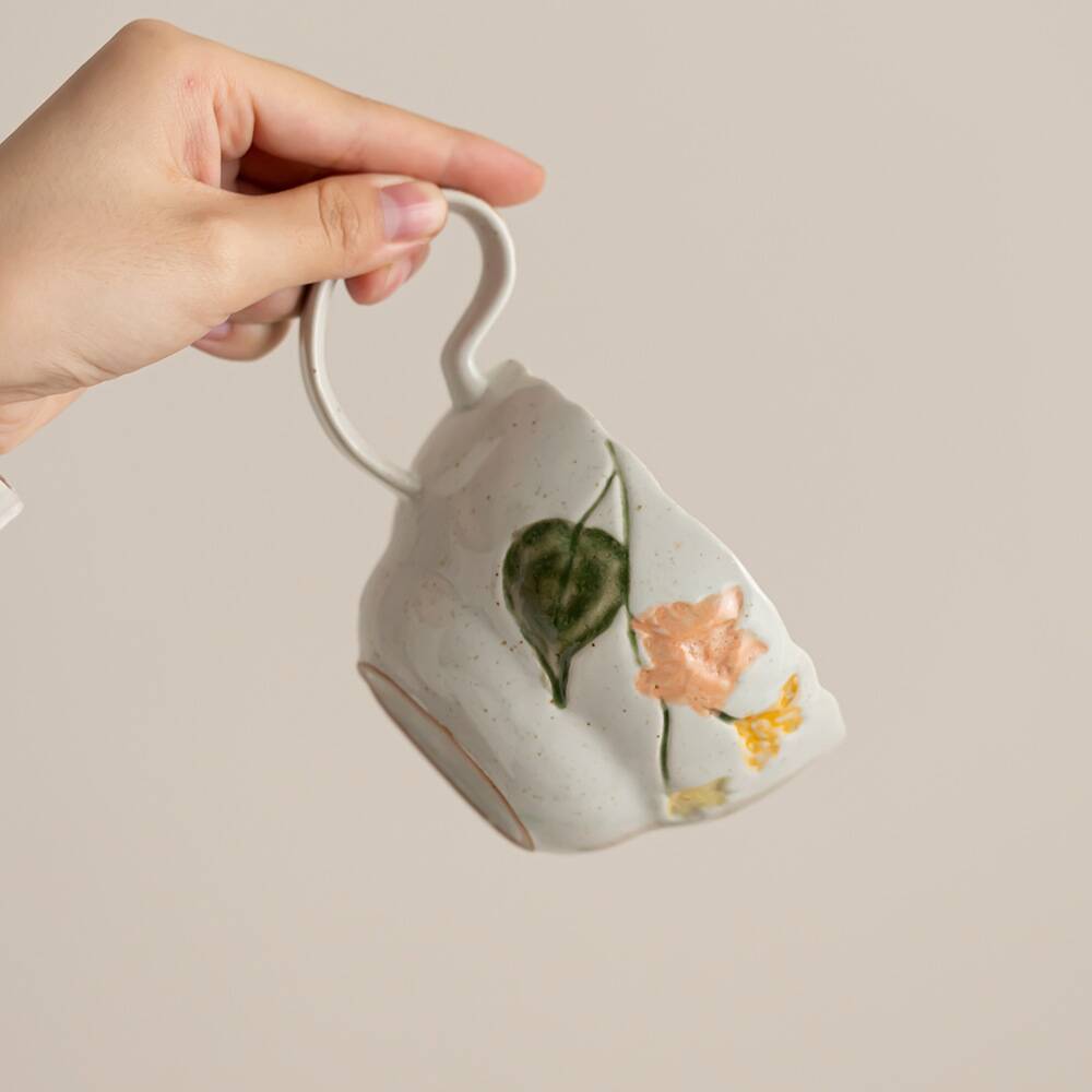 Ручная роспись Jingdezhen, ретро, французский стиль, кружка, красивая керамическая чашка неправильной формы, подарок для девочек, бытовая чашка