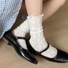 2 Pairs of Summer Ballet Style Thigh-high Socks, Thin and Sweet Girl Breathable Mesh Pile Socks, Lace Socks
