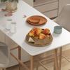 Rectangular bar table 4 person steel legs wood effect easy assembly 118 x 58 x 98 cm white