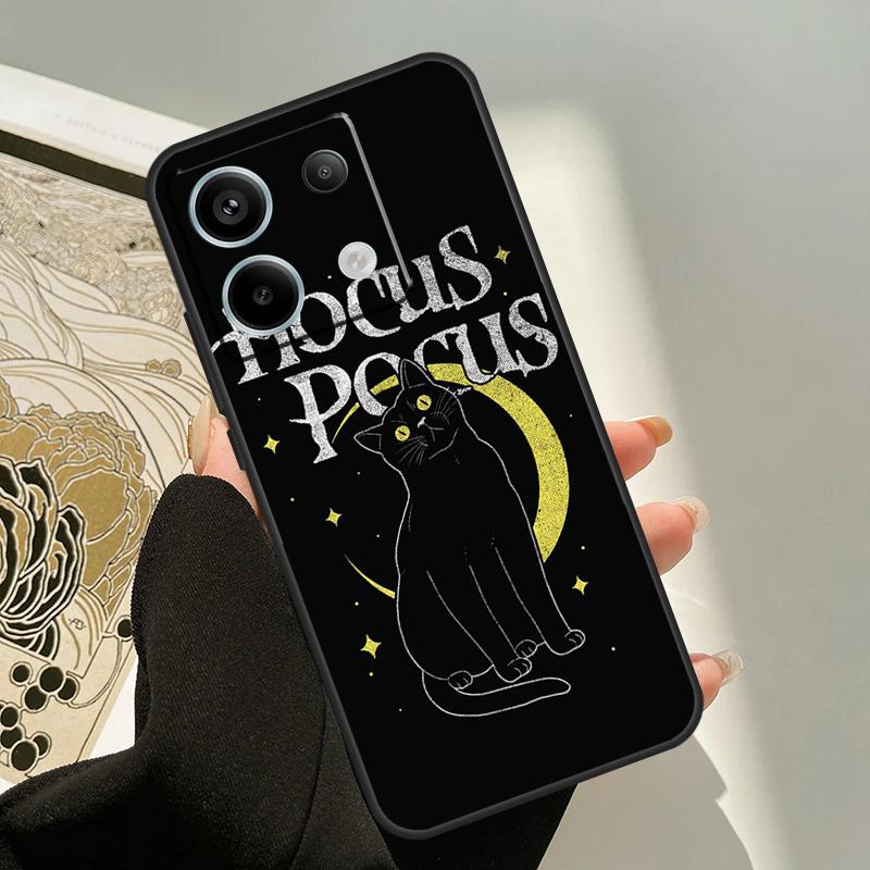 Halloween Witch Cat Case For Xiaomi Redmi Note 13 Pro 14 12 11 9 10 9S 10S 11S 12S Redmi 13C 10C 12C 14C Cover