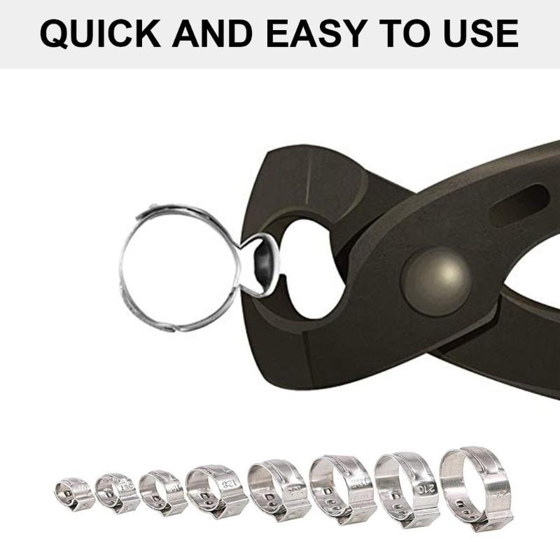 Набор из 130 штук бесступенчатых хомутов одинарного уха для герметизации шлангов автомобильной системы охлаждения и трубопроводных соединений