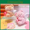 Cream Delightful Bear Plush Keychain With Stretchy Design Cute Cartoon Keyring For Fun Gifts