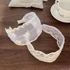 Bowknot Embroidery Lace Headband Wide Edges Mesh Hair Hoop All-match Bow Hair Band  Girls
