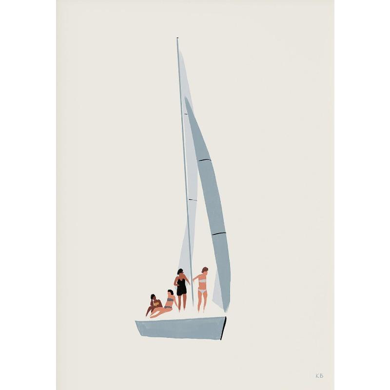 Парусник Бассейн Океан Цветочный Минималистичный Настенный Арт Холст Живопись Постеры и Принты Настенные Картины для Декора Гостиной