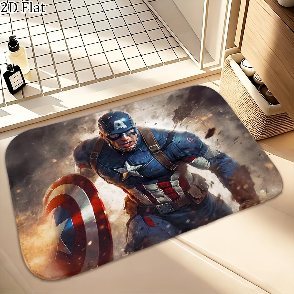 1pc Flannel Rug Marvel Superheroes Bathroom Mat, Multiple Sizes, Multi-functional for Daily Use, Suitable for Bathroom, Entran