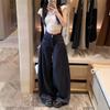 Fashion Retro Spice Washed Wide Leg Women Jeans High Waist Loose Straight Pants Draped Drag Pants