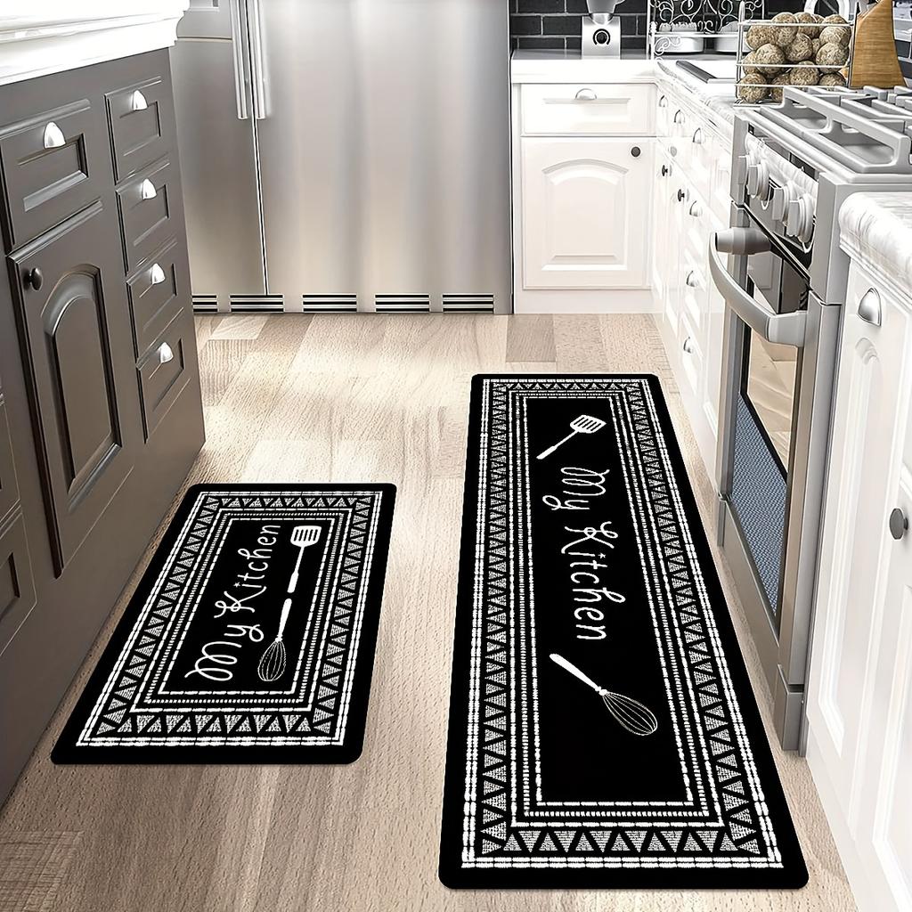 Luxury Kitchen Rug My Kitchen Printing Floor Mat Household Kitchen Mat Non-slip Oil-proof Foot Mat  Indoor Mat Doormat Door Rug Entrance Rug Decor