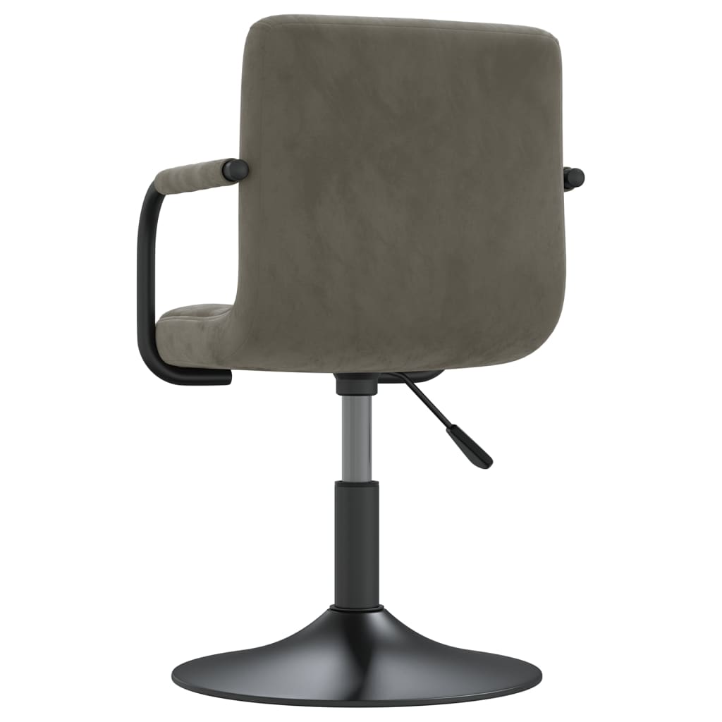 Dining Room Chairs 4 pcs Swivel Light Grey Velvet
