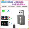2025 Новый адаптер 2в1 Мини-бокс CarPlay Проводной к беспроводному CarPlay&Android Auto Смарт-бокс BT WiFi Подключение Plug&Play Подходит для 99% автомобилей