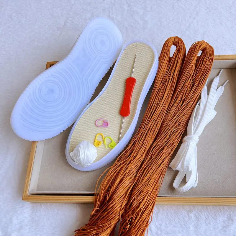 Подошва Oxford Sole+Hollow Line, ручная работа, крючковая подошва, противоударные мягкие, ручная вязка, тапочки, сандалии, обувь своими руками, вязаный материал