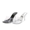 8cm Casual Shopping Crystal And High Heel Cool Slippers Outer Wear South Supply Women's Shoe WZ